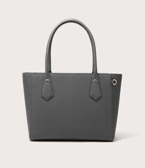 Dagne Dover Signature Leather Tote - Graphite